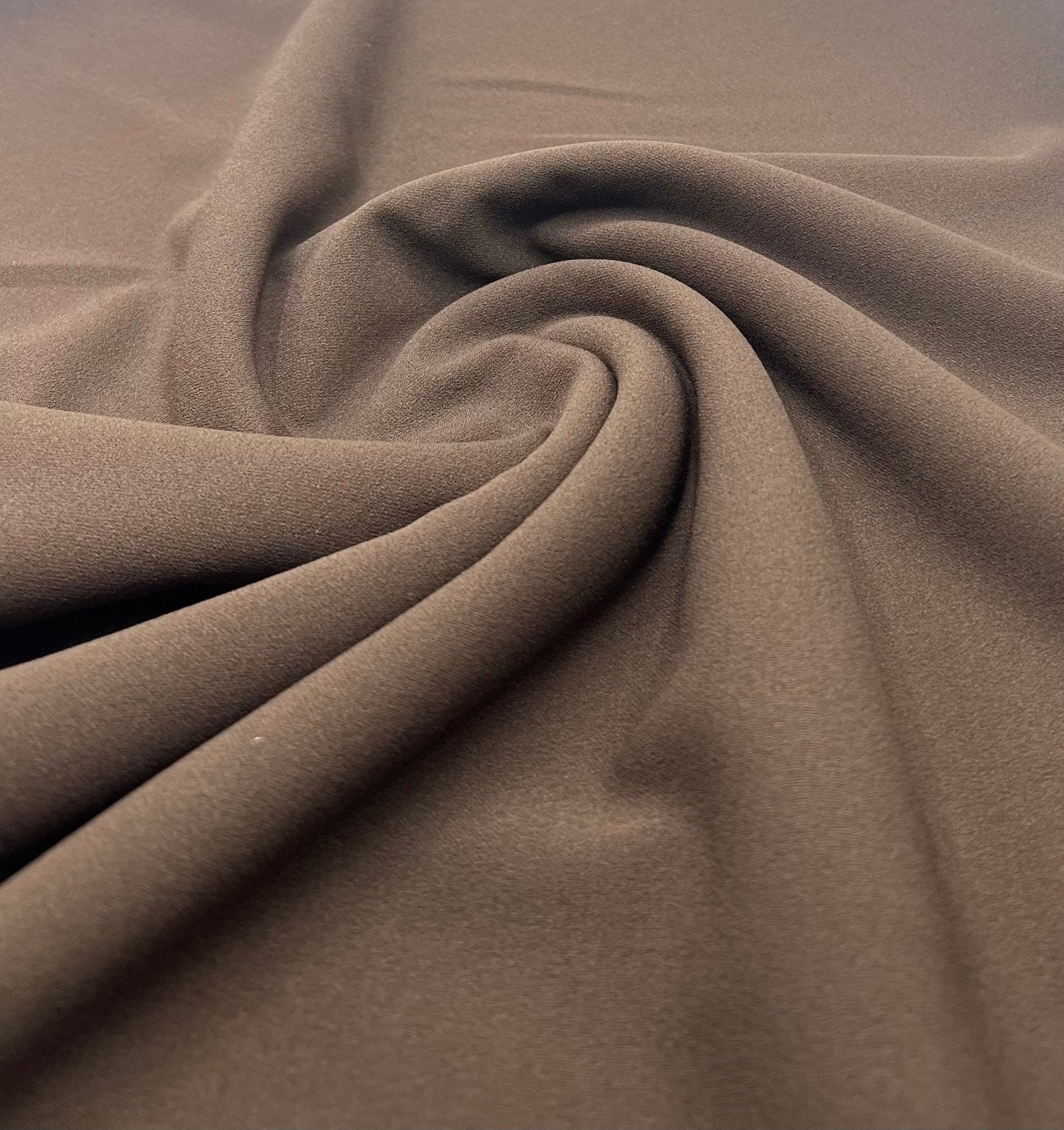 Plain Chocolate Brown Scuba Crepe Stretch Jersey Fabric 4 Way Stretch