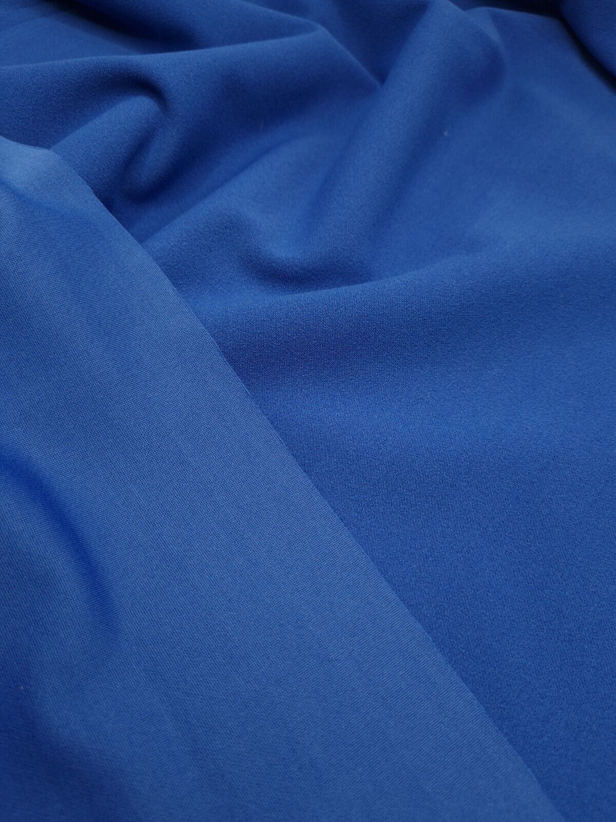 Plain Cobalt Blue Scuba Crepe Stretch Jersey Fabric 4 Way Stretch