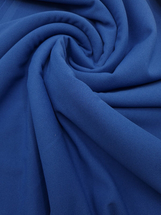 Plain Cobalt Blue Scuba Crepe Stretch Jersey Fabric 4 Way Stretch