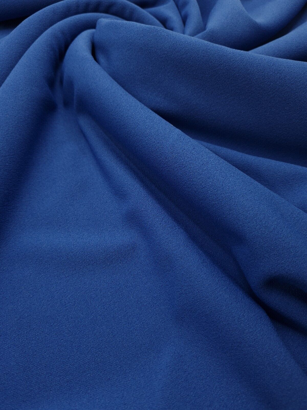 Plain Cobalt Blue Scuba Crepe Stretch Jersey Fabric 4 Way Stretch