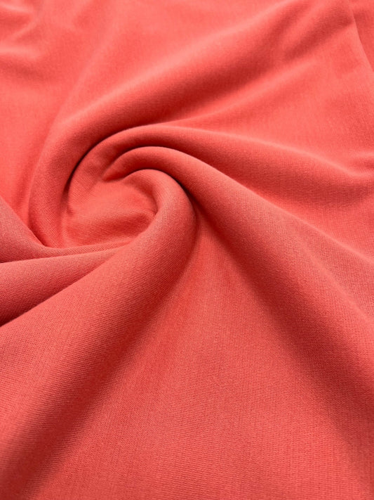 Plain Coral Ponte 2 Way Stretch Fabric