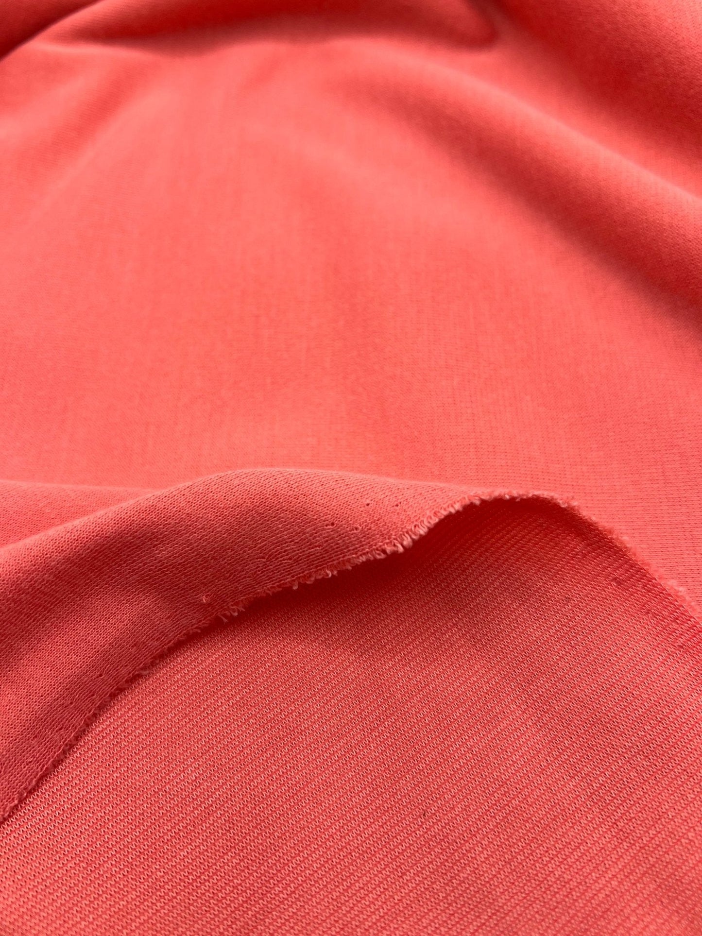 Plain Coral Ponte 2 Way Stretch Fabric