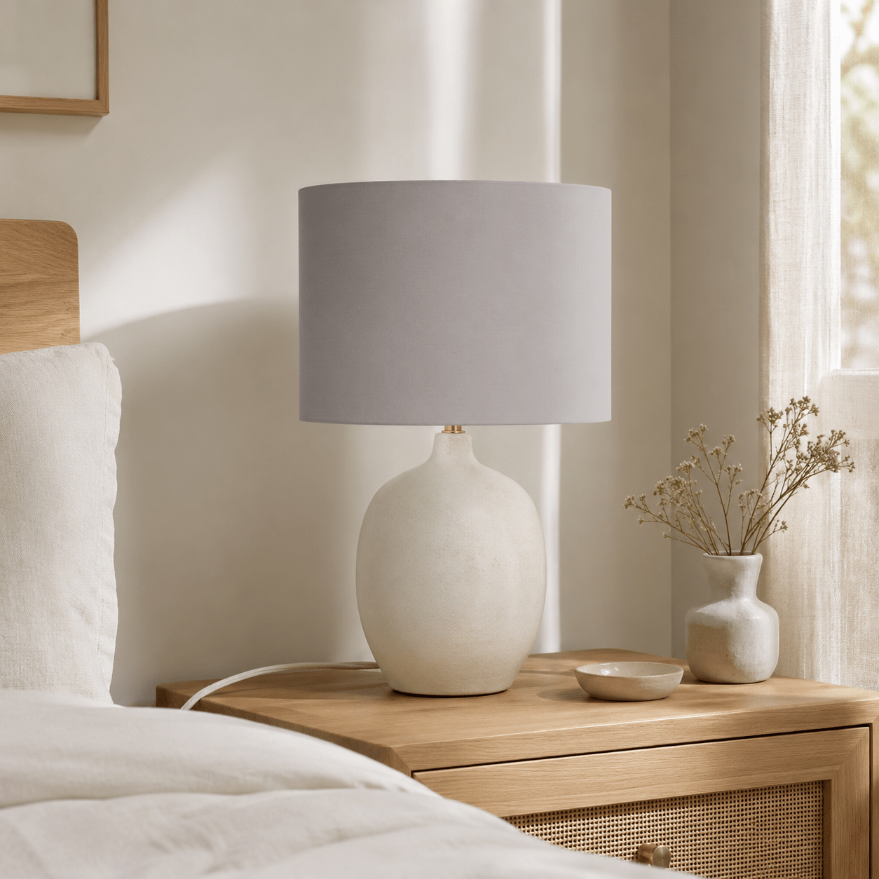 Plain Grey Cloud Lampshade, Warm Grey Ceiling or Table Lamp Shade