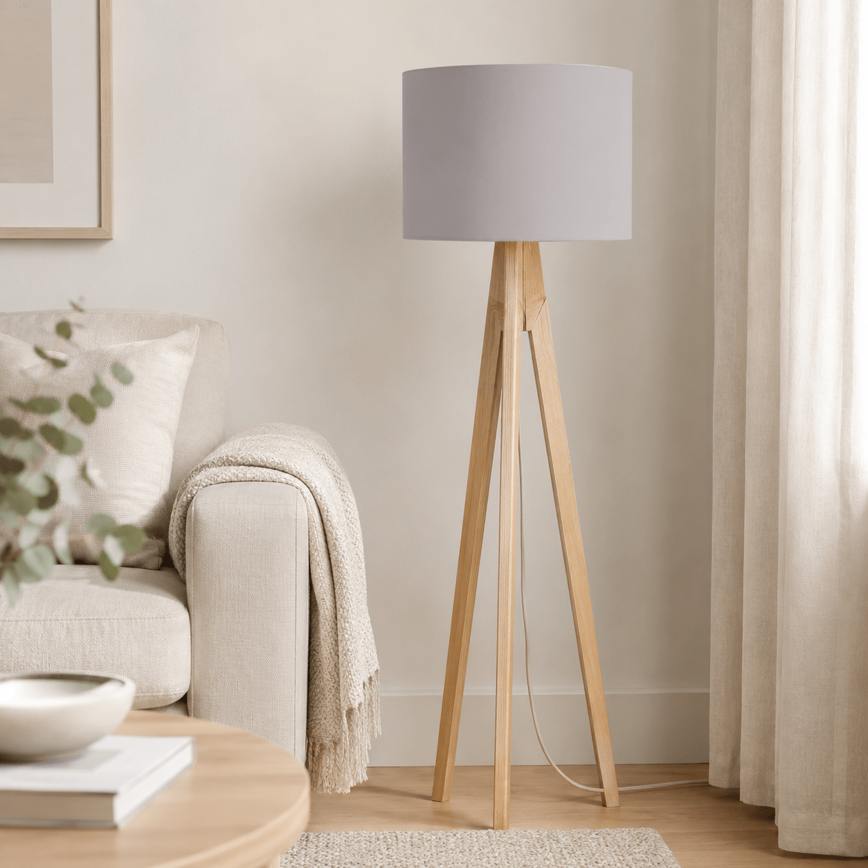 Plain Grey Cloud Lampshade, Warm Grey Ceiling or Table Lamp Shade