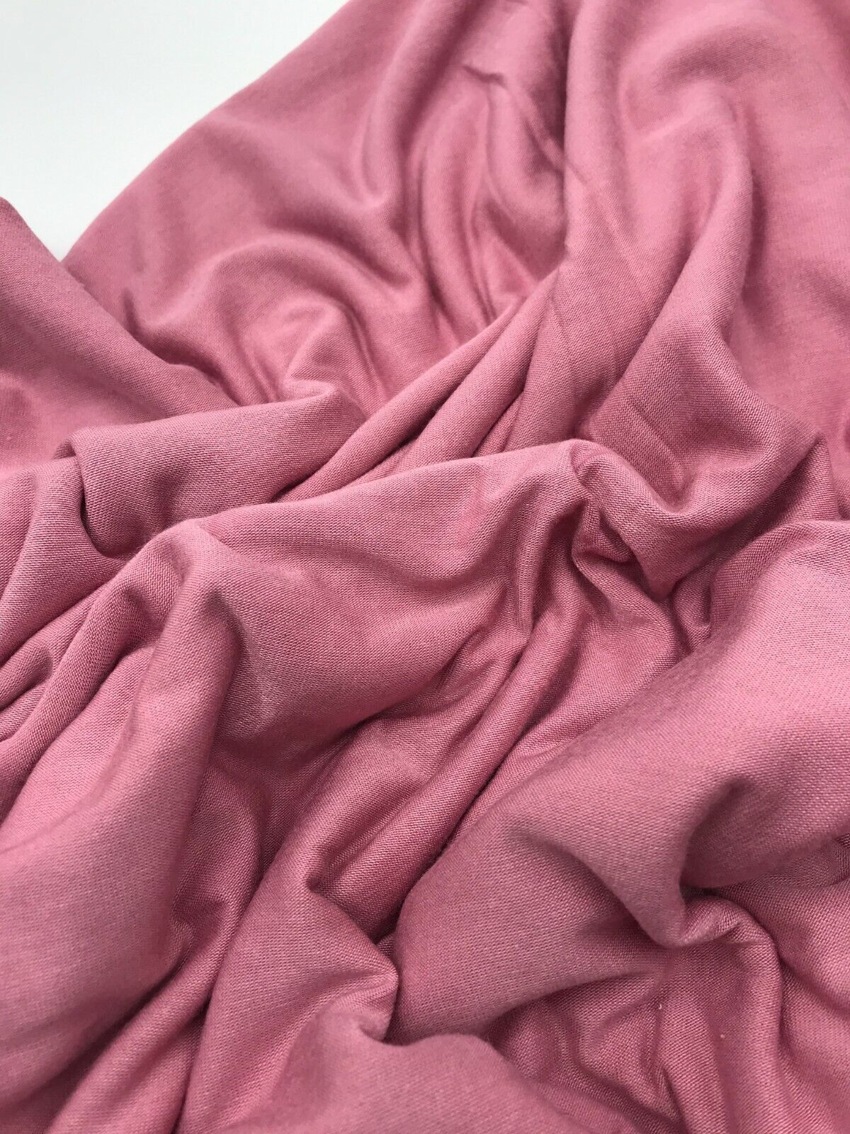 Plain Dusky Pink Viscose Elastane Fabric 4 Way Stretch Jersey