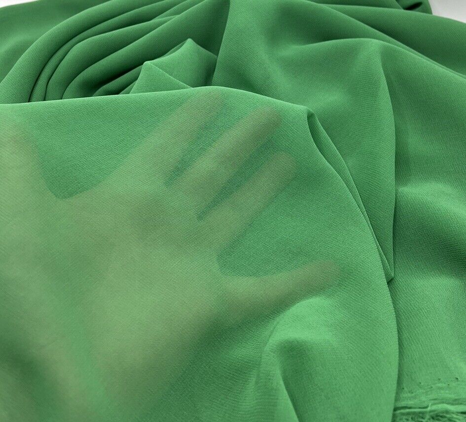 Plain Green Chiffon Sheer Dress Bridal Fabric