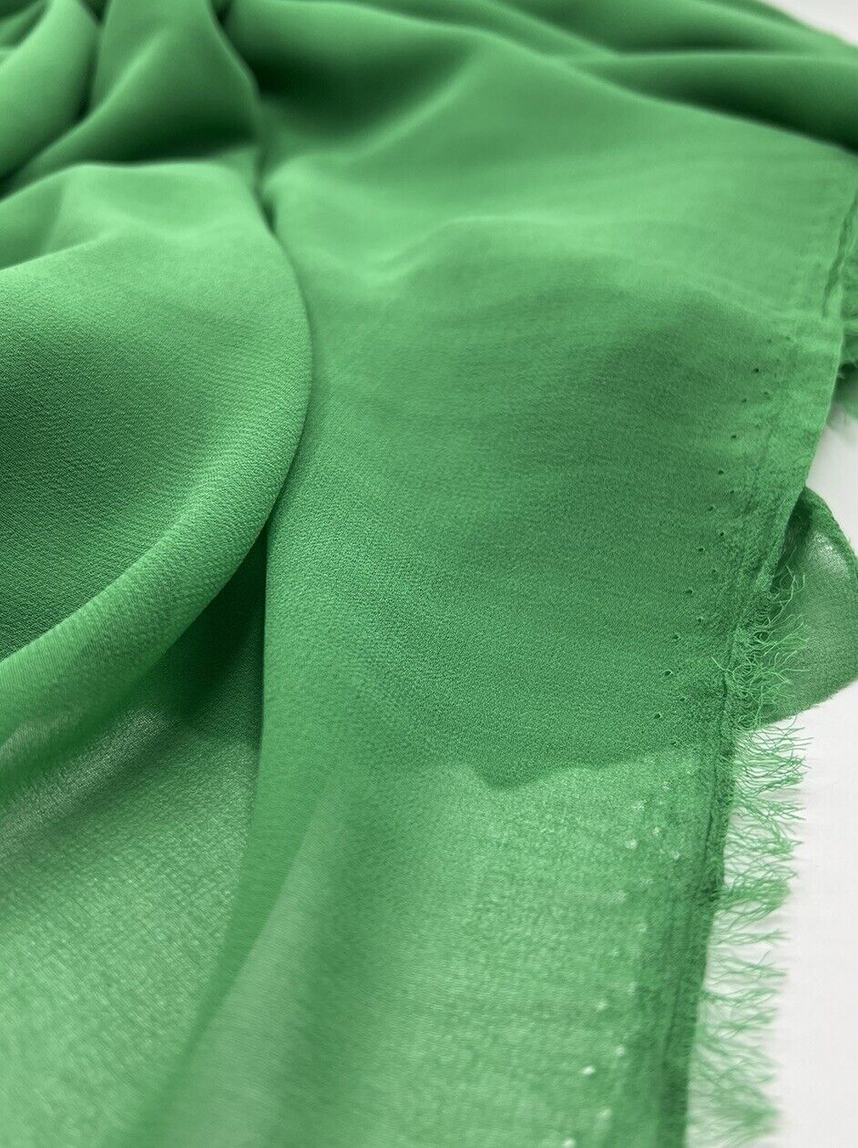 Plain Green Chiffon Sheer Dress Bridal Fabric