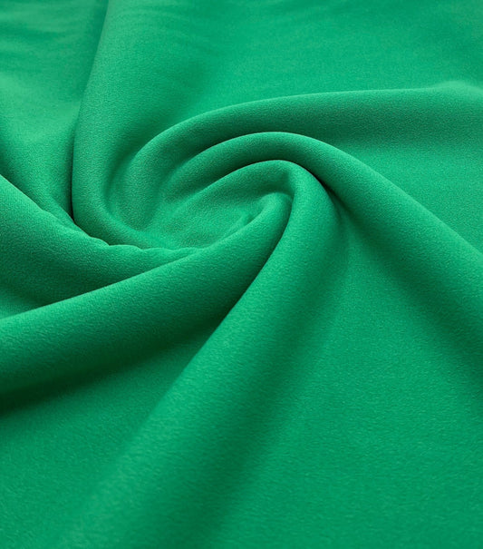 Plain Green Scuba Crepe Stretch Jersey Fabric 4 Way Stretch