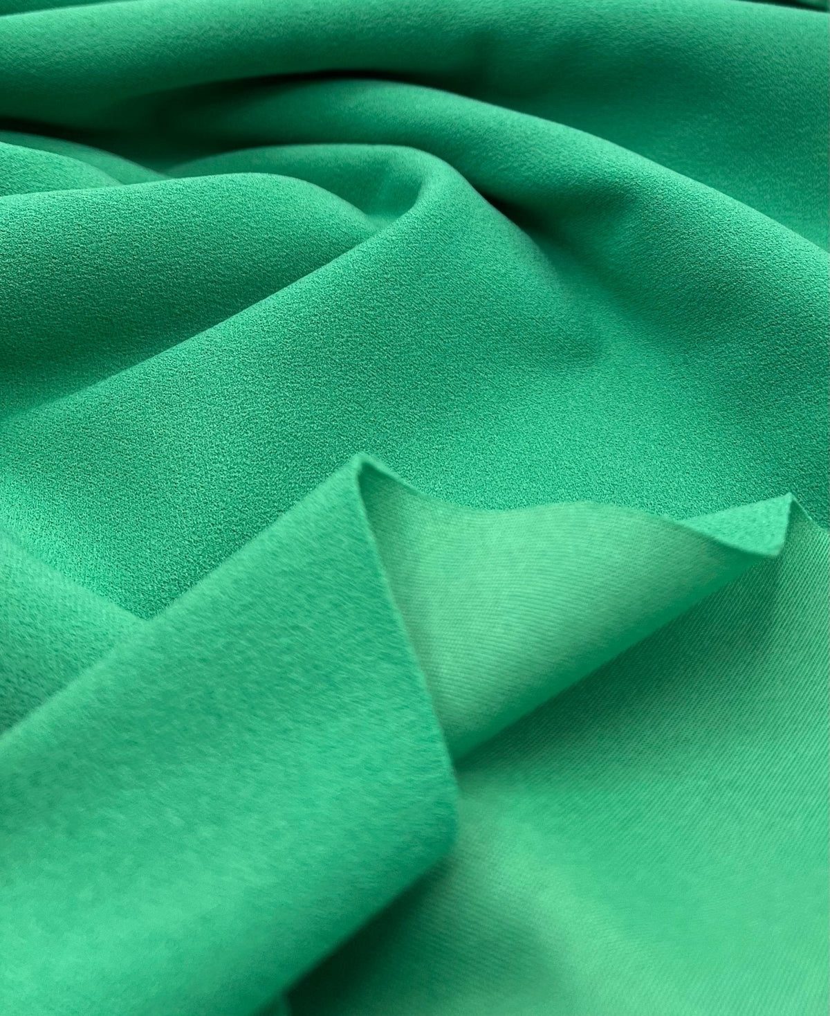 Plain Green Scuba Crepe Stretch Jersey Fabric 4 Way Stretch