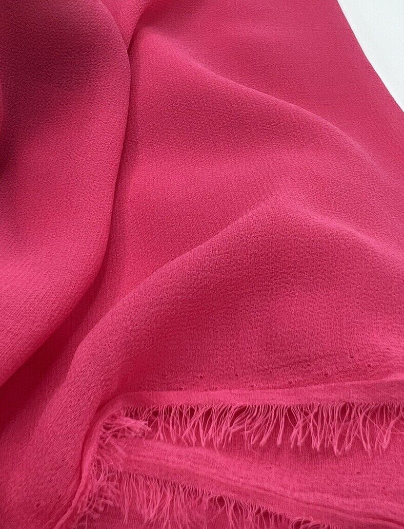 Plain Hot Pink Chiffon Sheer Dress Bridal Fabric
