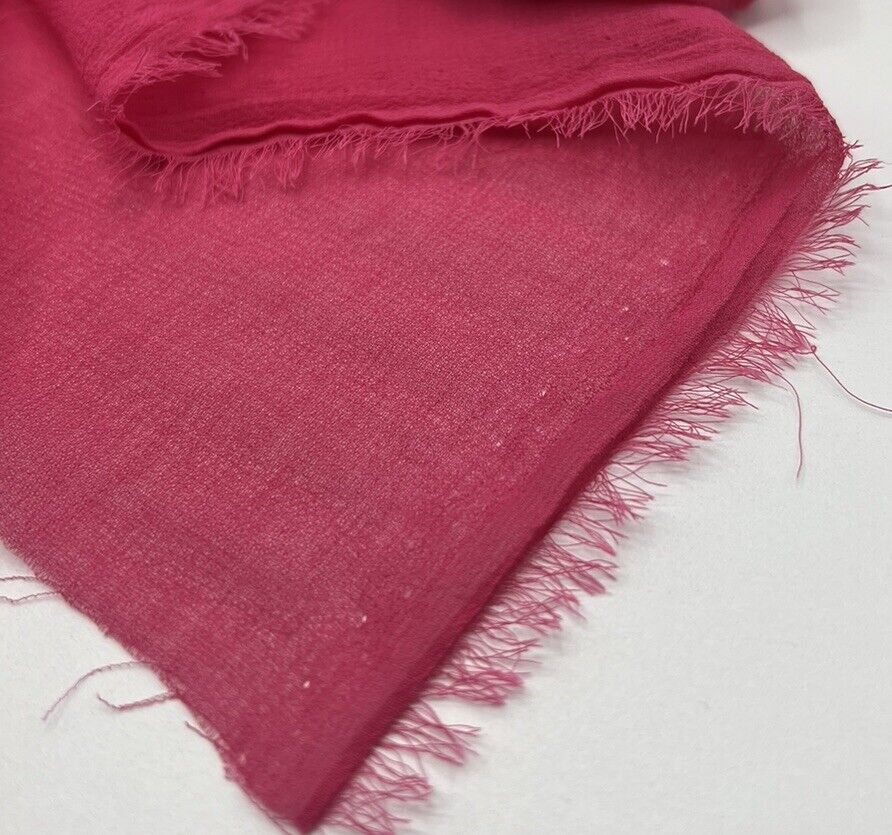 Plain Hot Pink Chiffon Sheer Dress Bridal Fabric