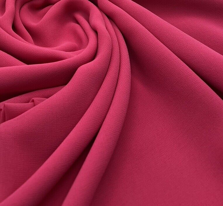 Plain Hot Pink Chiffon Sheer Dress Bridal Fabric