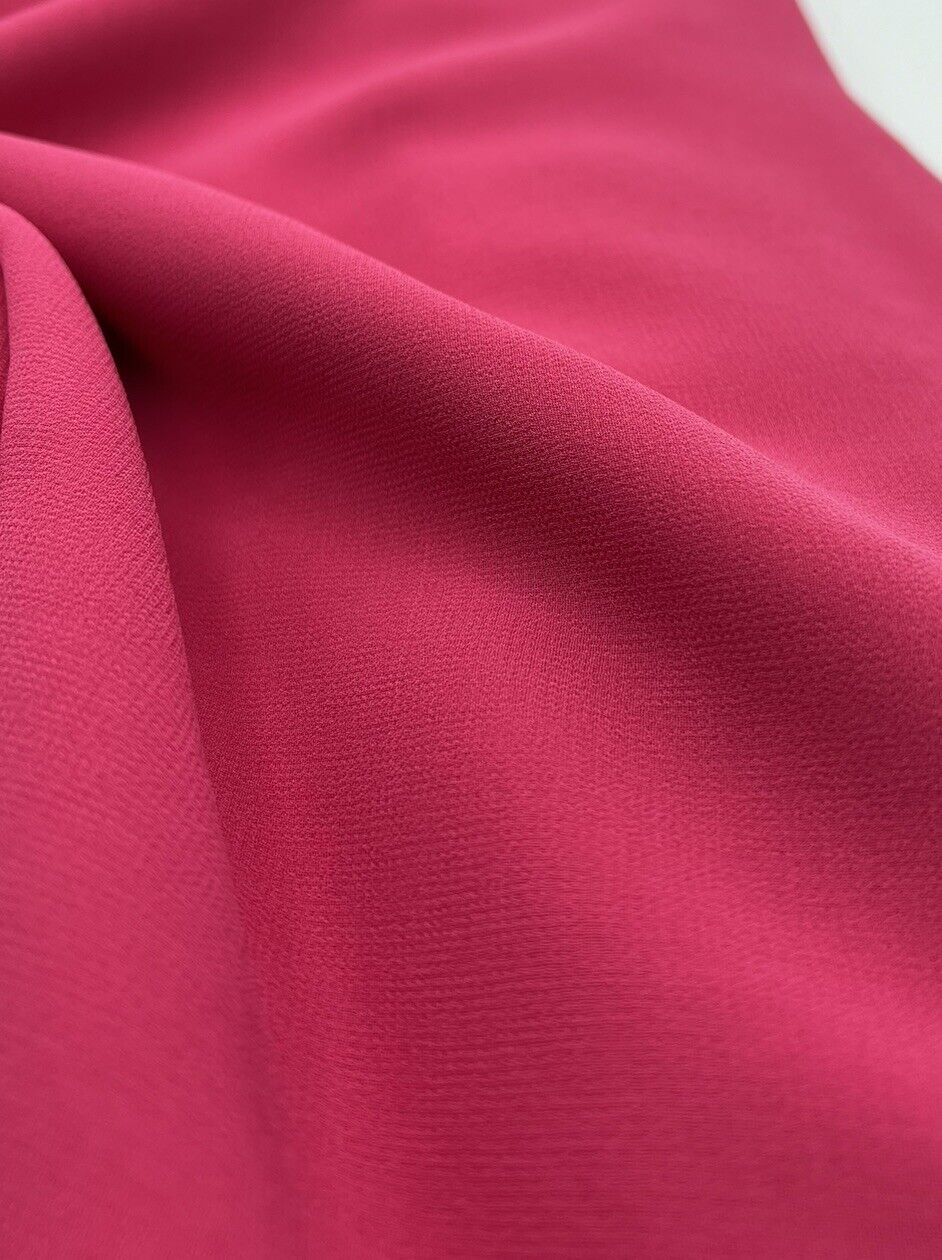 Plain Hot Pink Chiffon Sheer Dress Bridal Fabric