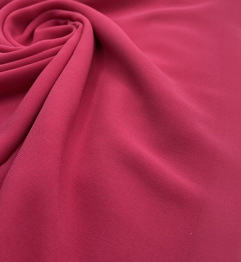 Plain Hot Pink Chiffon Sheer Dress Bridal Fabric
