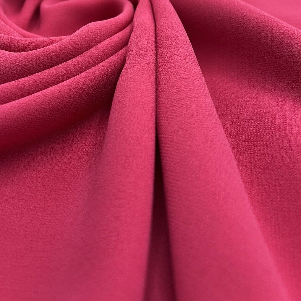 Plain Hot Pink Chiffon Sheer Dress Bridal Fabric