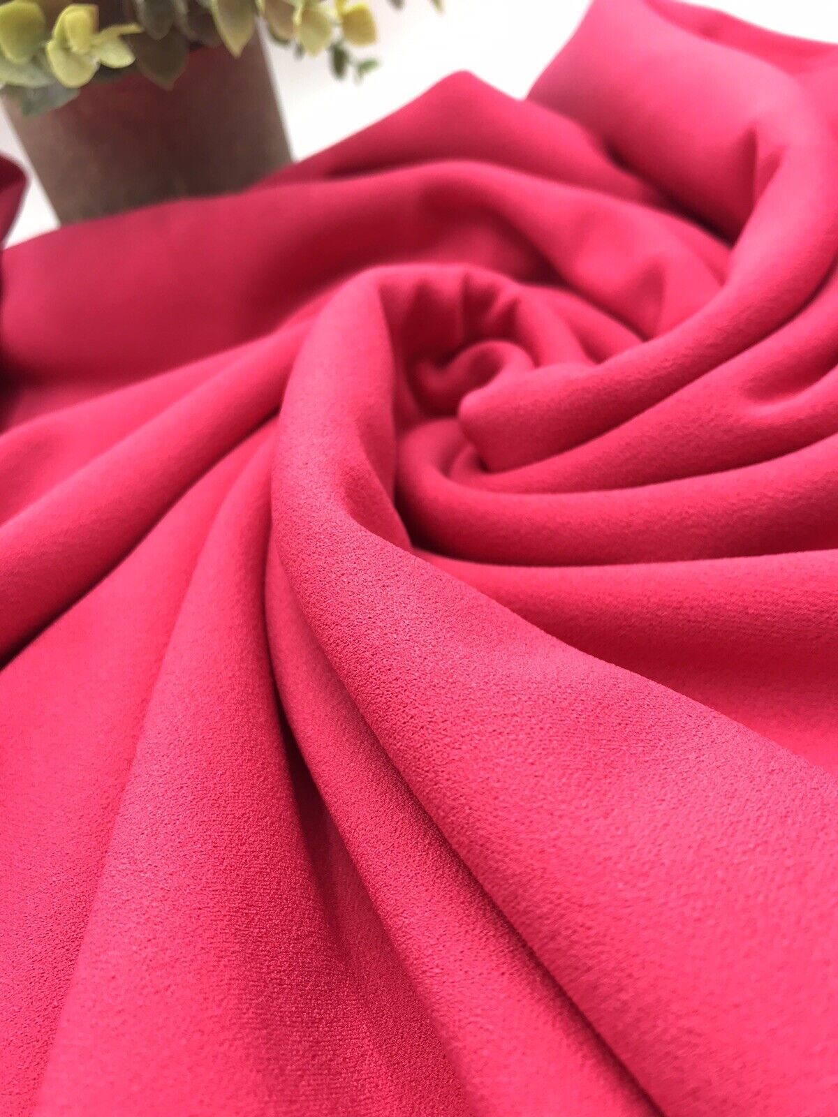 Plain Hot Pink Scuba Crepe Stretch Jersey Fabric 4 Way Stretch