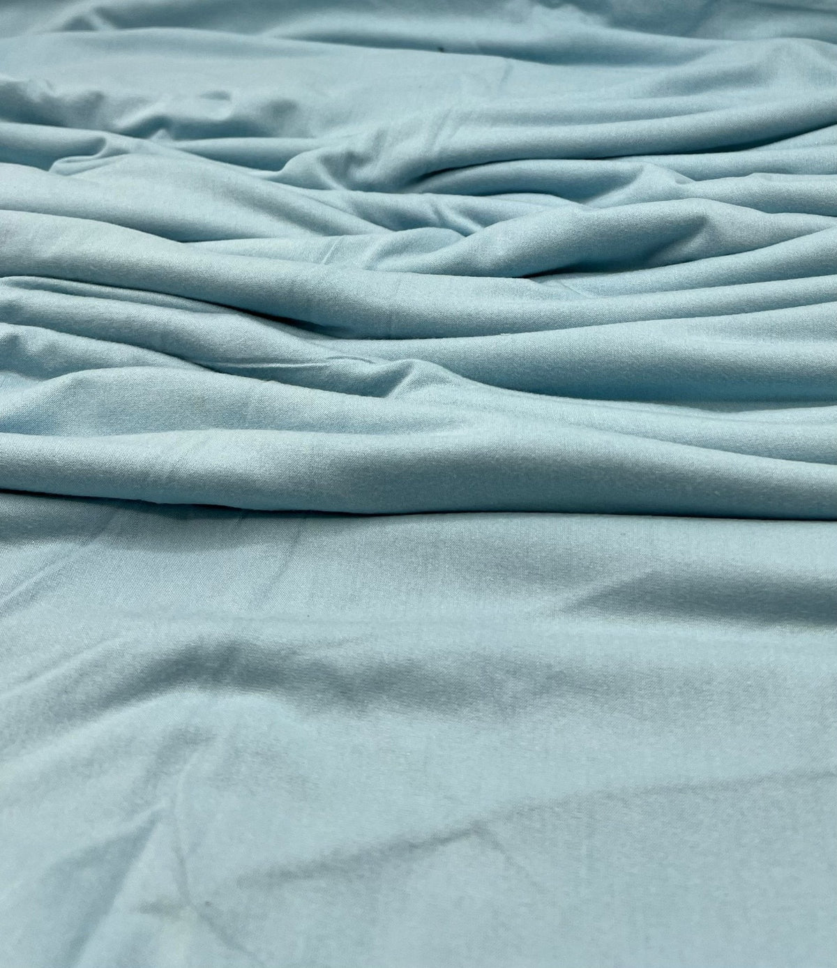 Plain Ice Blue Viscose Elastane Fabric 4 Way Stretch Jersey