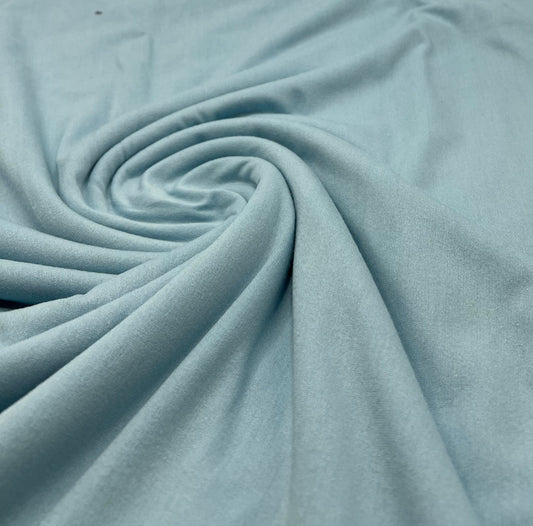 Plain Ice Blue Viscose Elastane Fabric 4 Way Stretch Jersey