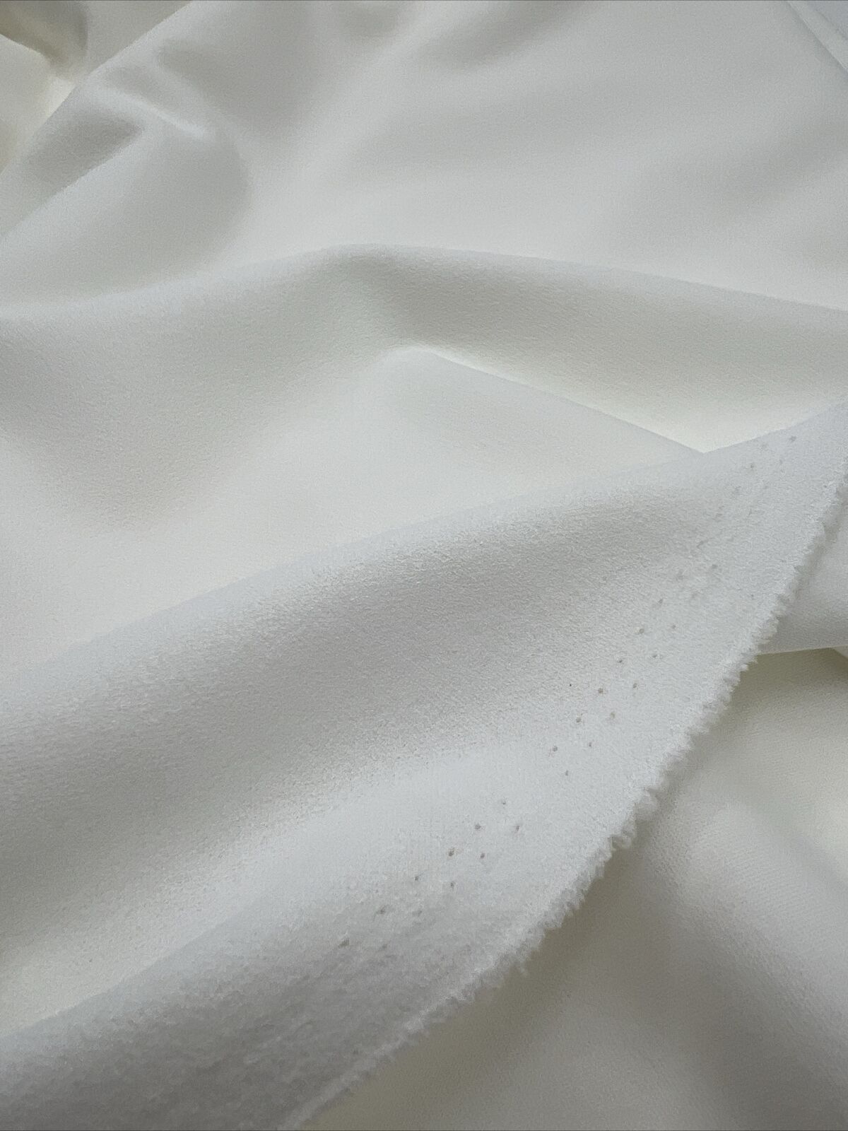 Plain Ivory Scuba Crepe Stretch Fabric 4 Way Stretch