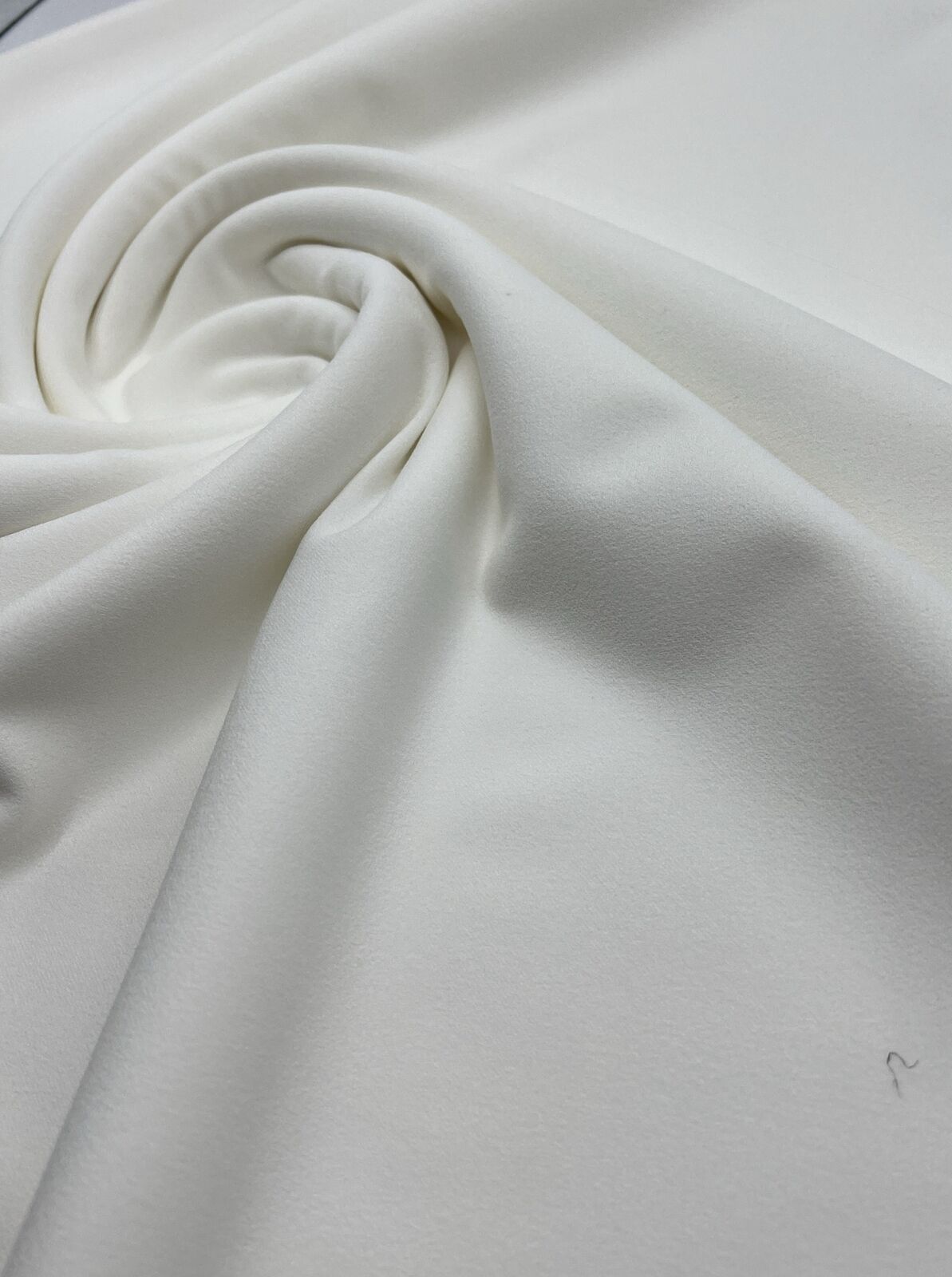 Plain Ivory Scuba Crepe Stretch Fabric 4 Way Stretch