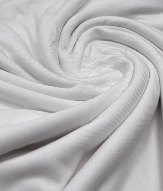 Plain Ivory Viscose Elastane Fabric 4 Way Stretch Jersey