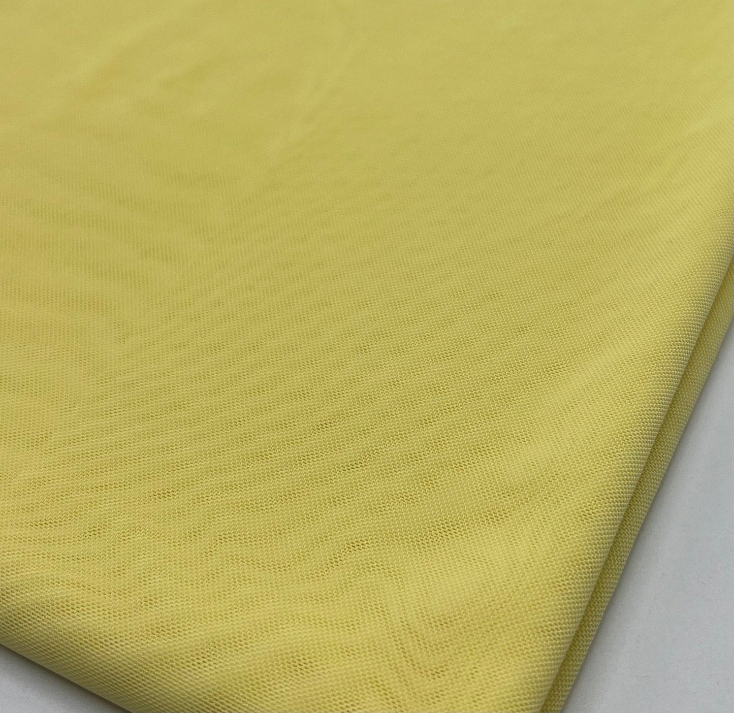 Plain Lemon Yellow Mesh Fabric Stretch