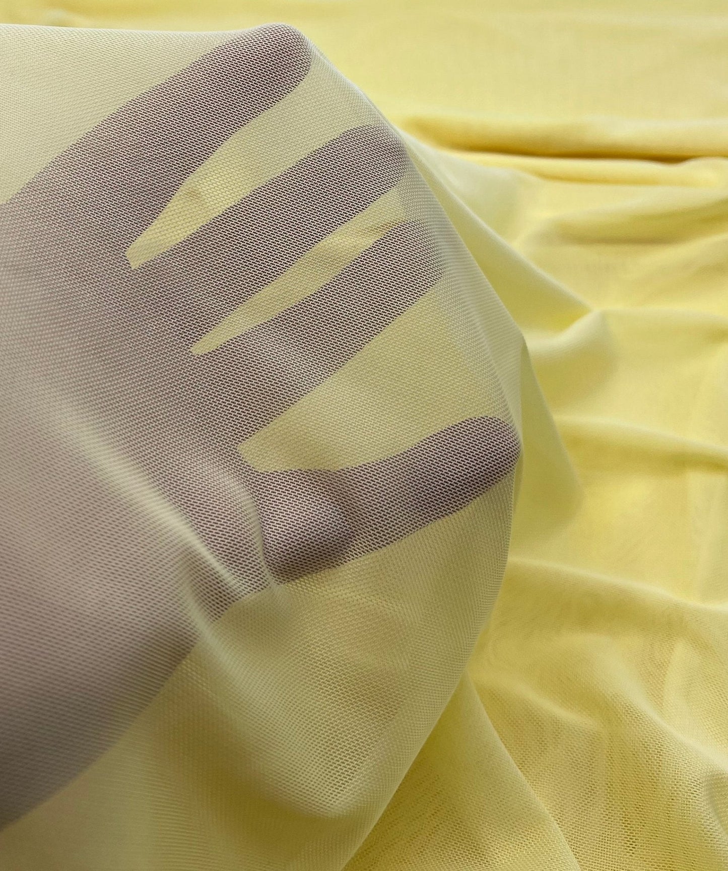 Plain Lemon Yellow Mesh Fabric Stretch
