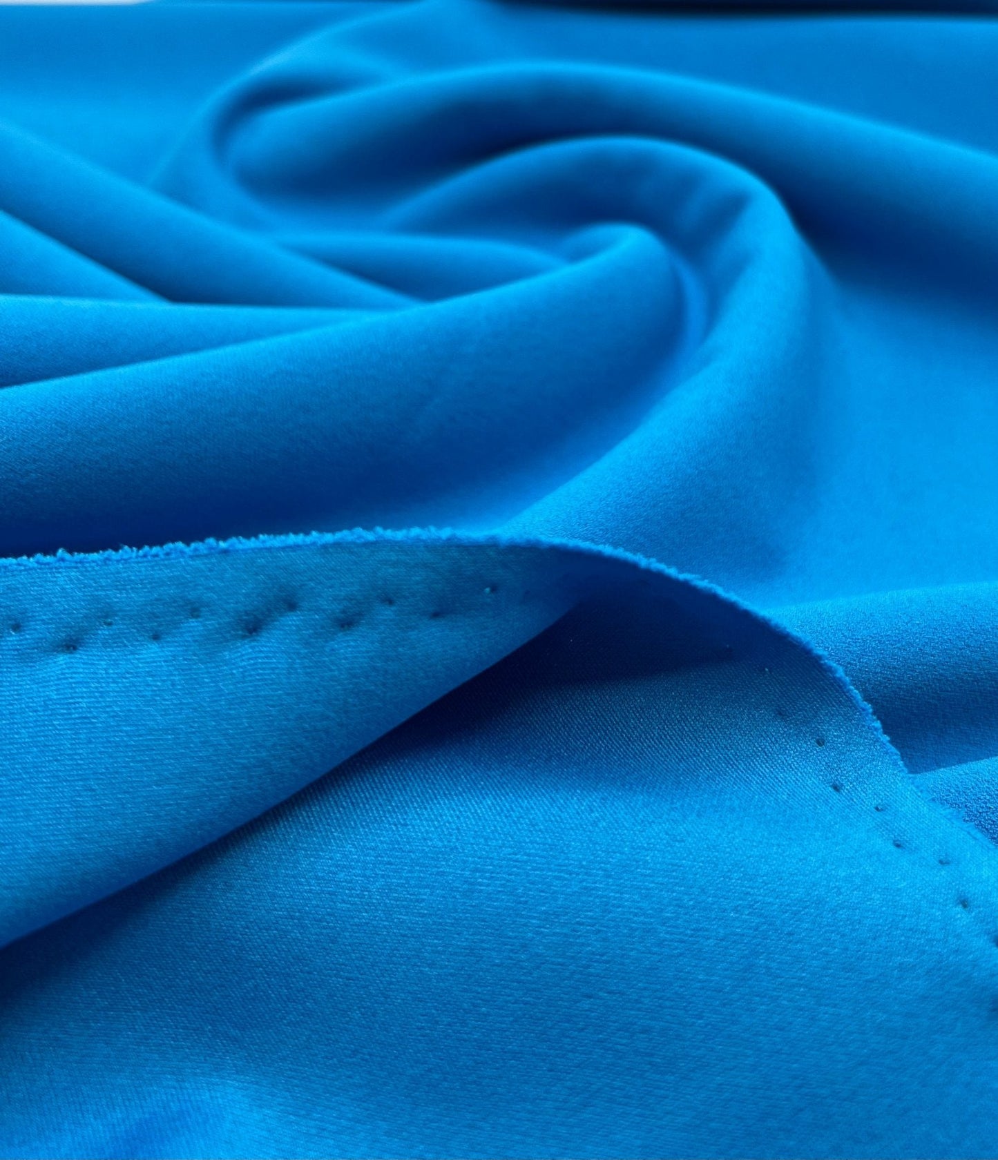 Plain Light Blue Scuba Crepe Stretch Jersey Fabric 4 Way Stretch