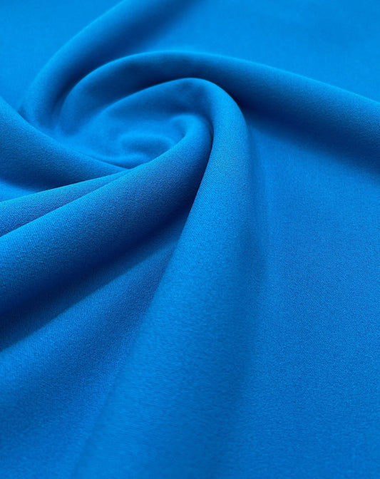 Plain Light Blue Scuba Crepe Stretch Jersey Fabric 4 Way Stretch