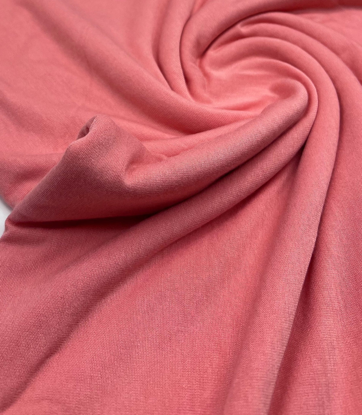 Plain Light Coral Viscose Elastane Fabric 4 Way Stretch Jersey