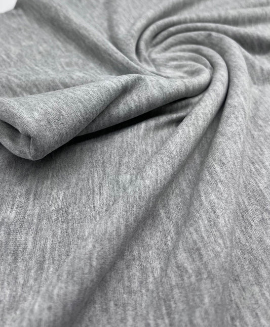Plain Light Grey Viscose Elastane Fabric 4 Way Stretch Jersey