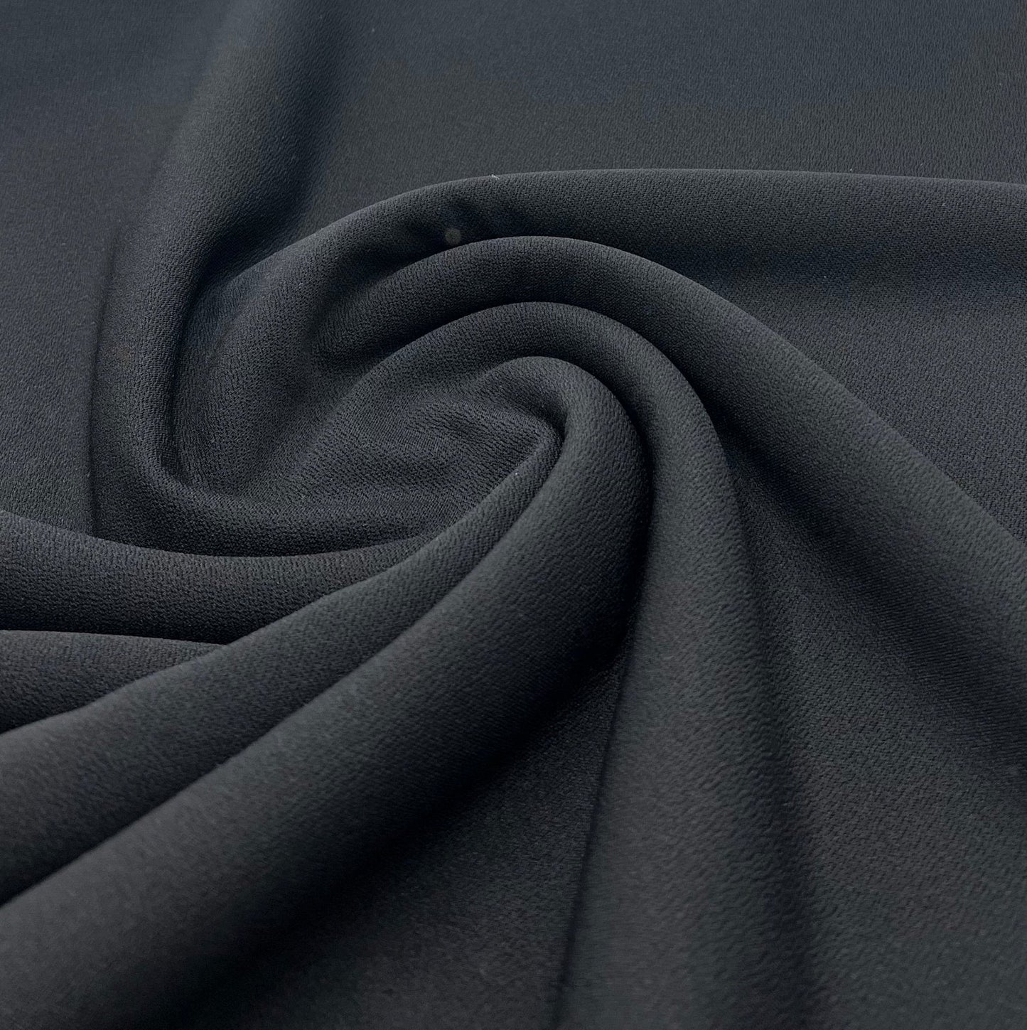 Plain Lightweight Black Scuba Crepe Stretch Fabric 4 Way Stretch