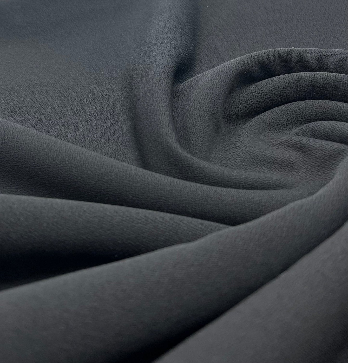 Plain Lightweight Black Scuba Crepe Stretch Fabric 4 Way Stretch