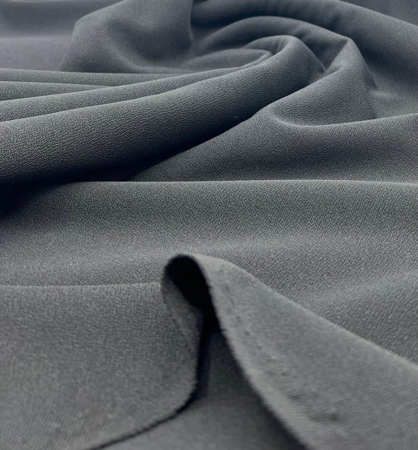 Plain Lightweight Black Scuba Crepe Stretch Fabric 4 Way Stretch