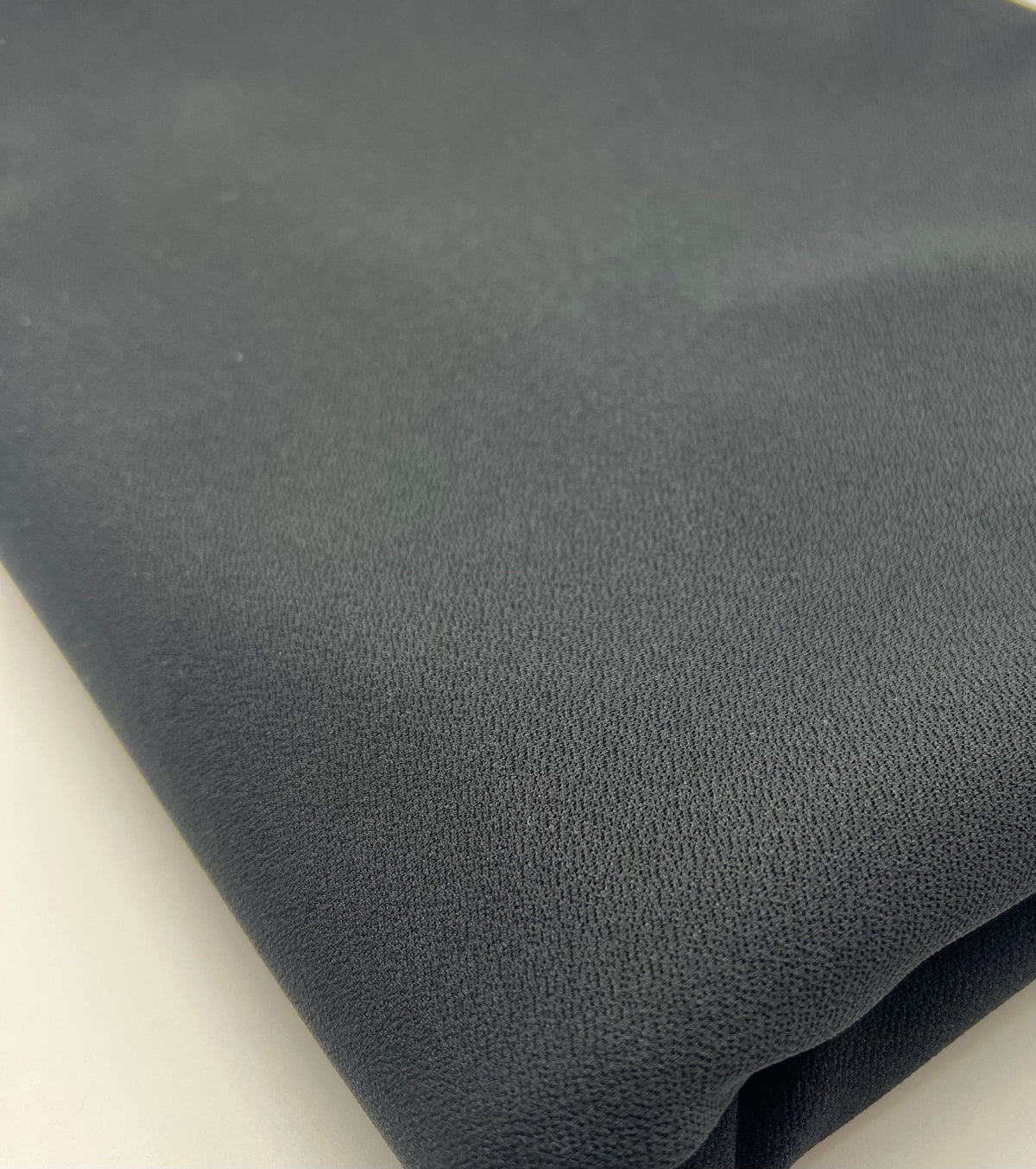 Plain Lightweight Black Scuba Crepe Stretch Fabric 4 Way Stretch