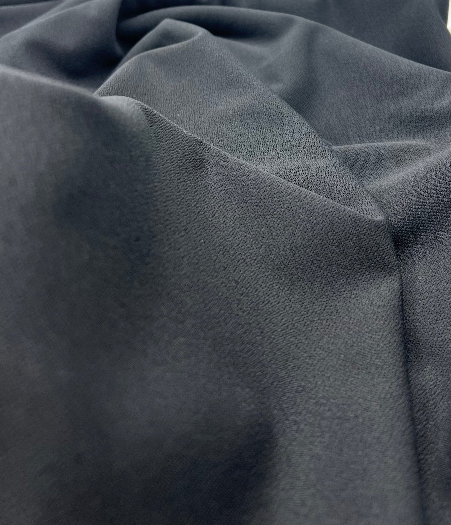 Plain Lightweight Black Scuba Crepe Stretch Fabric 4 Way Stretch