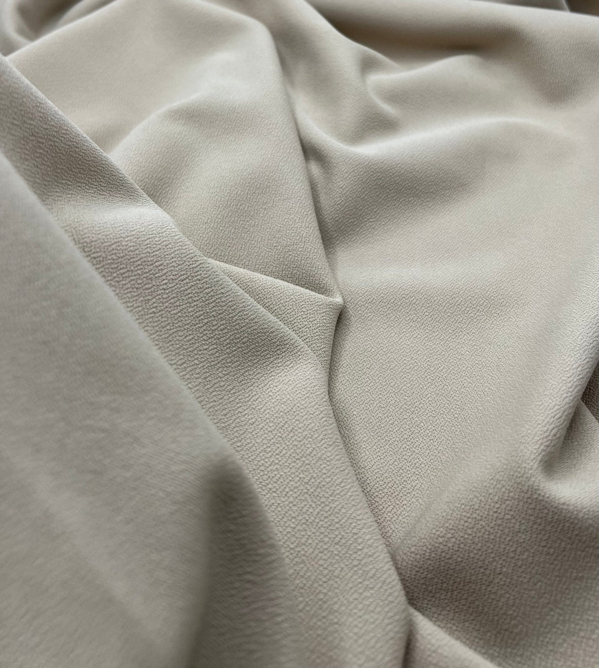 Plain Lightweight Stone Scuba Crepe Stretch Fabric 4 Way Stretch