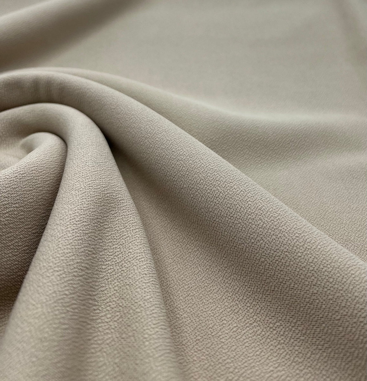 Plain Lightweight Stone Scuba Crepe Stretch Fabric 4 Way Stretch