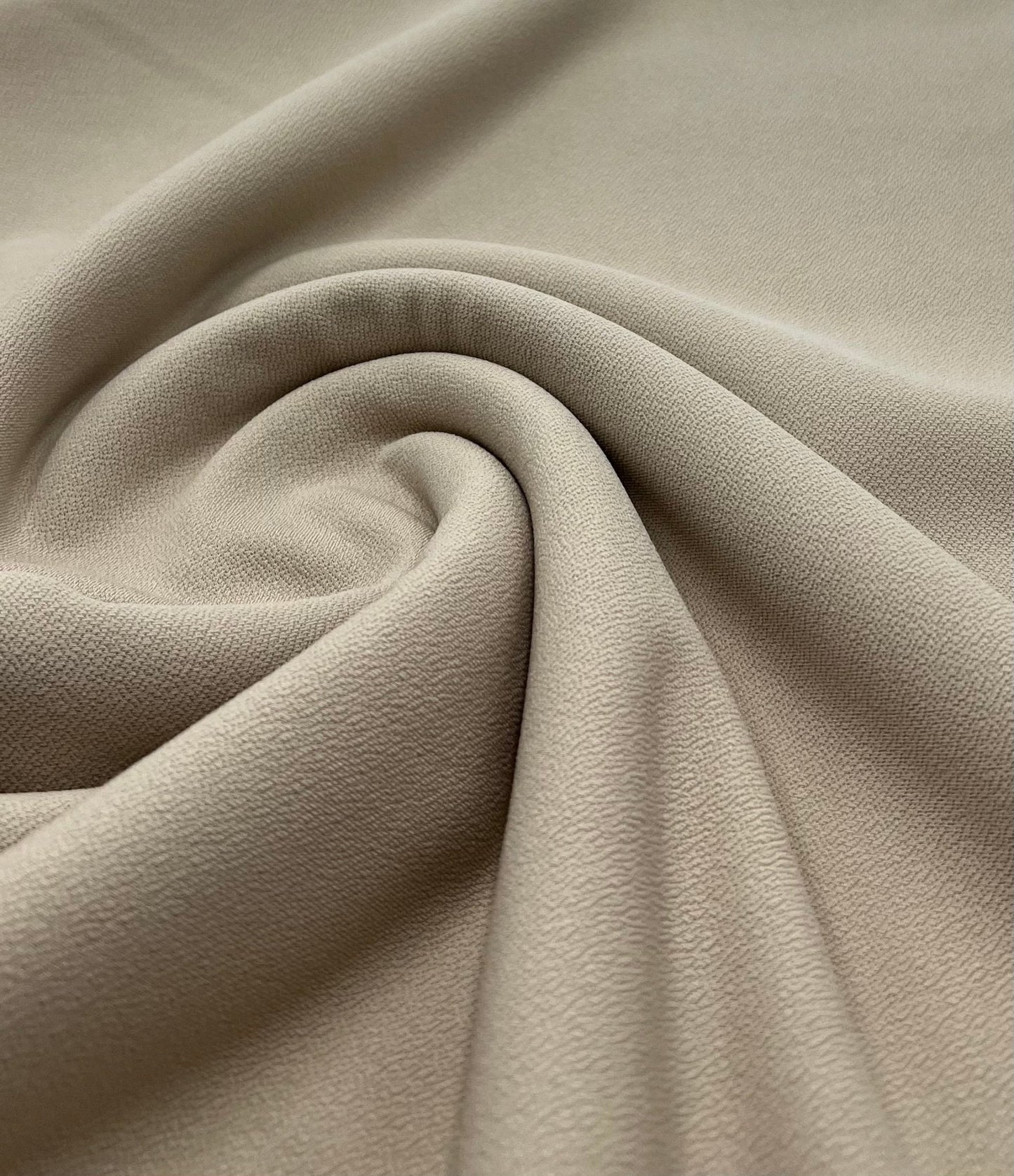 Plain Lightweight Stone Scuba Crepe Stretch Fabric 4 Way Stretch