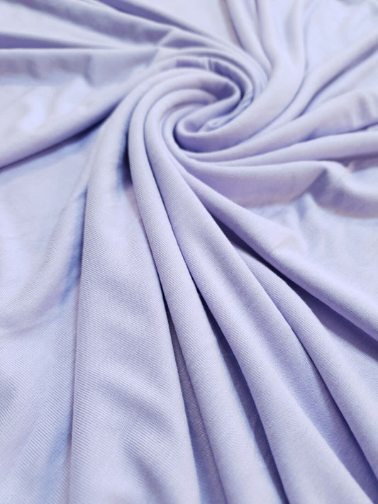 Plain Lilac Viscose Elastane Fabric 4 Way Stretch Jersey