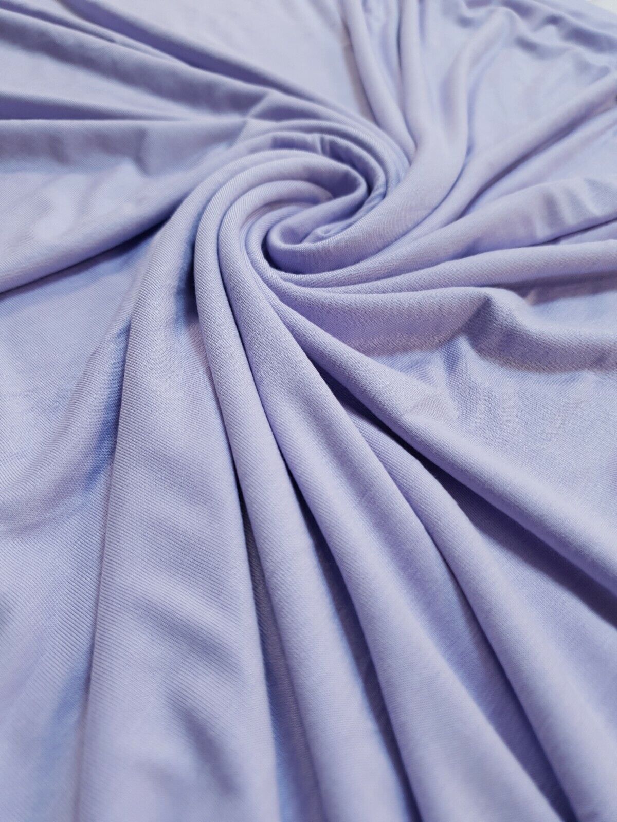 Plain Lilac Viscose Elastane Fabric 4 Way Stretch Jersey