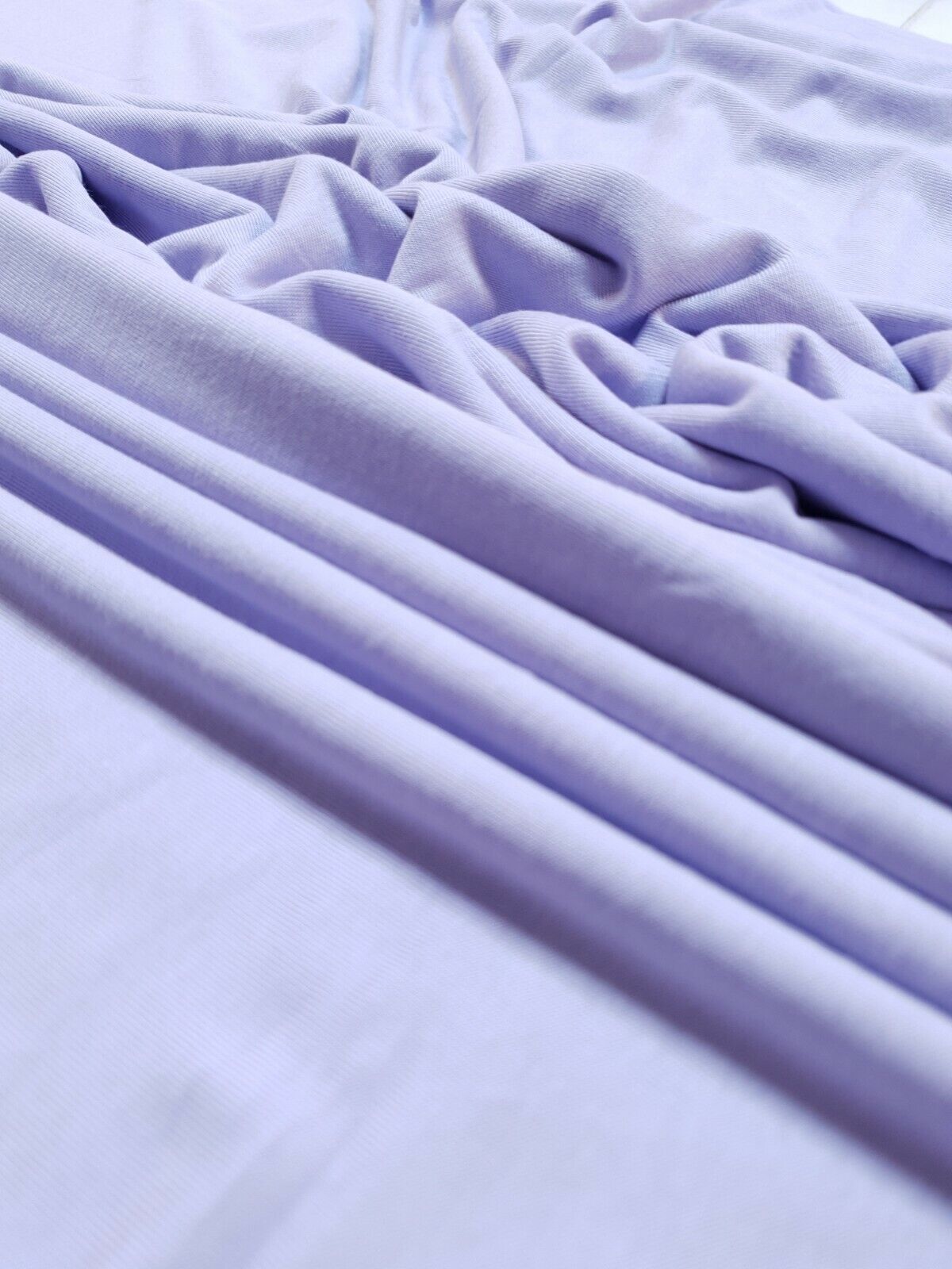 Plain Lilac Viscose Elastane Fabric 4 Way Stretch Jersey
