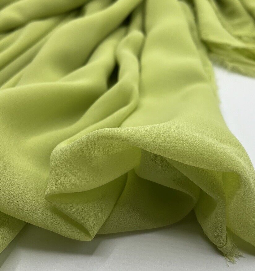 Plain Lime Chiffon Sheer Dress Bridal Fabric