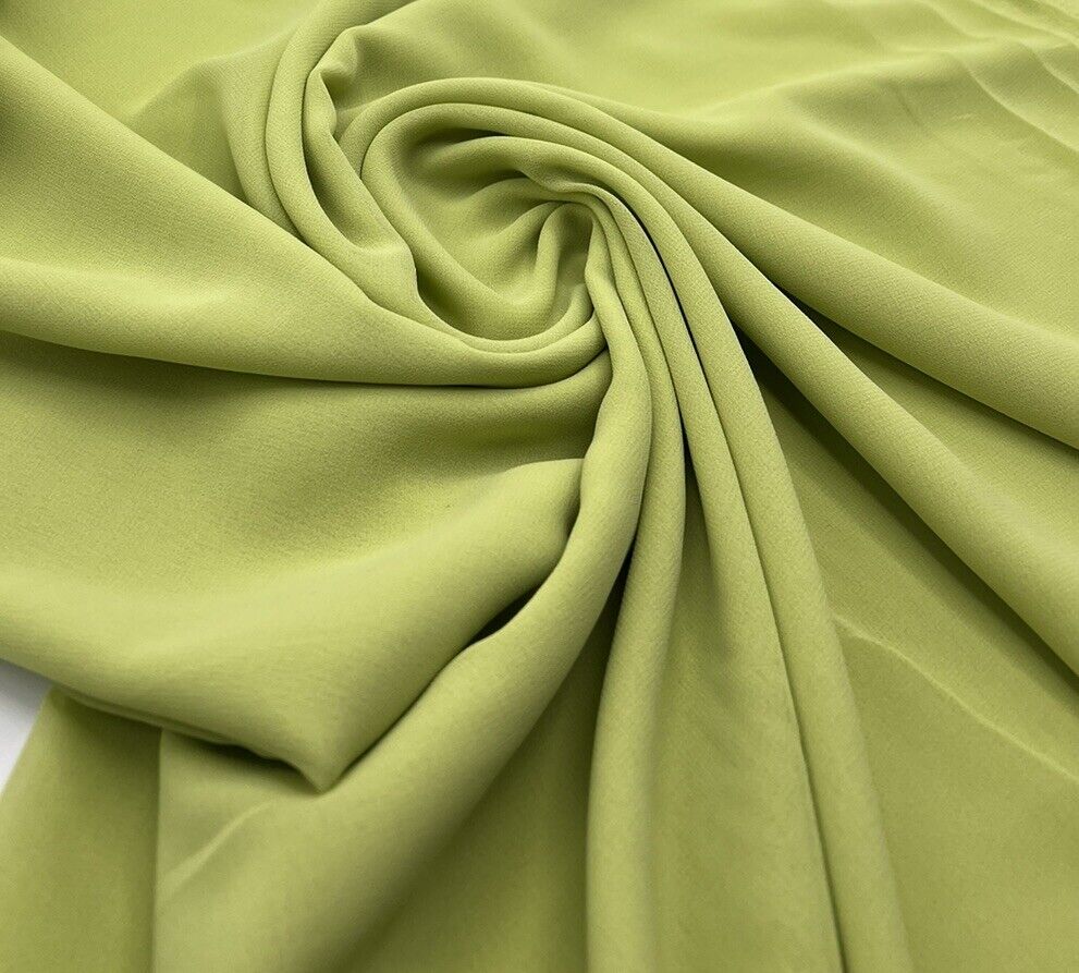 Plain Lime Chiffon Sheer Dress Bridal Fabric