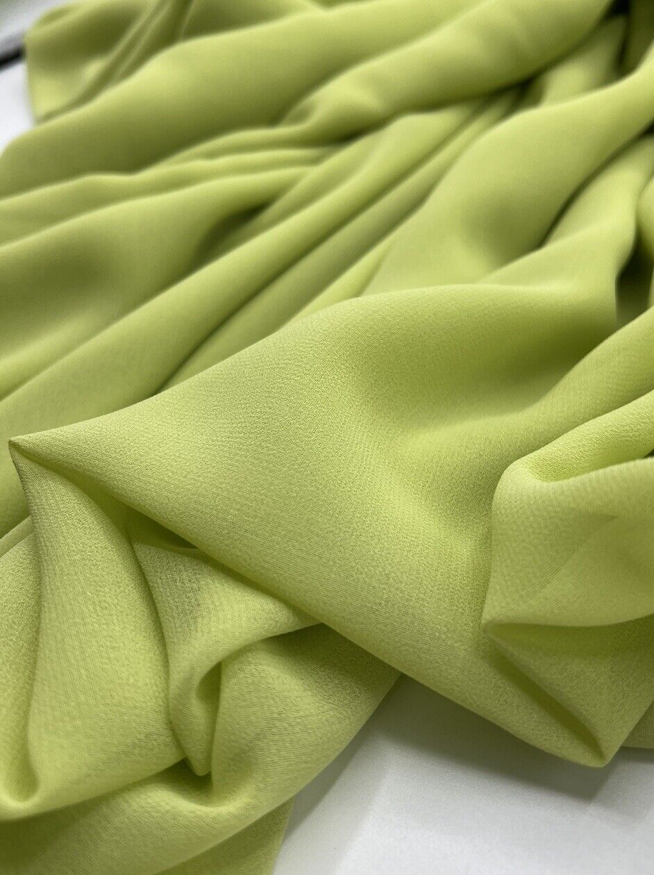 Plain Lime Chiffon Sheer Dress Bridal Fabric