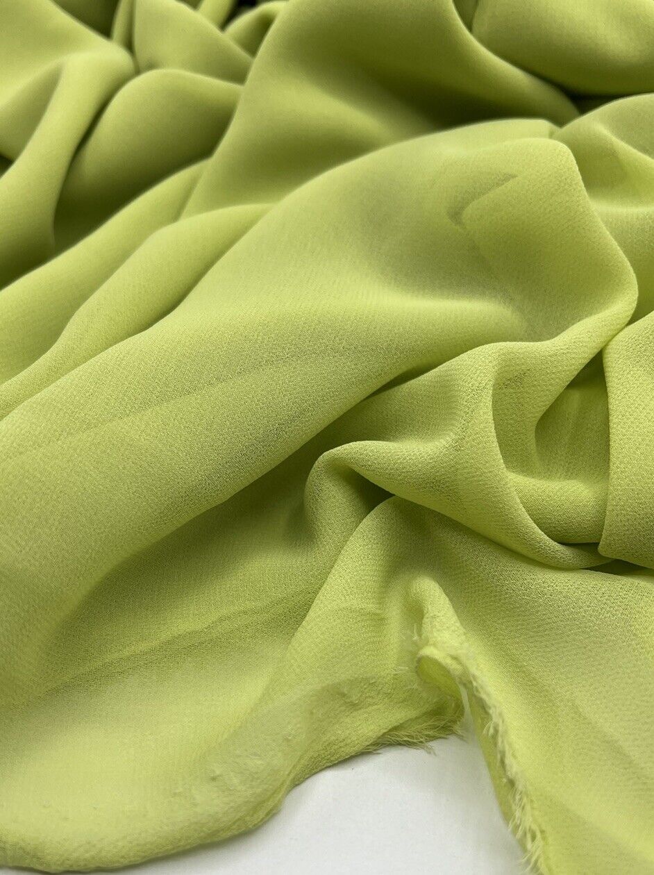 Plain Lime Chiffon Sheer Dress Bridal Fabric