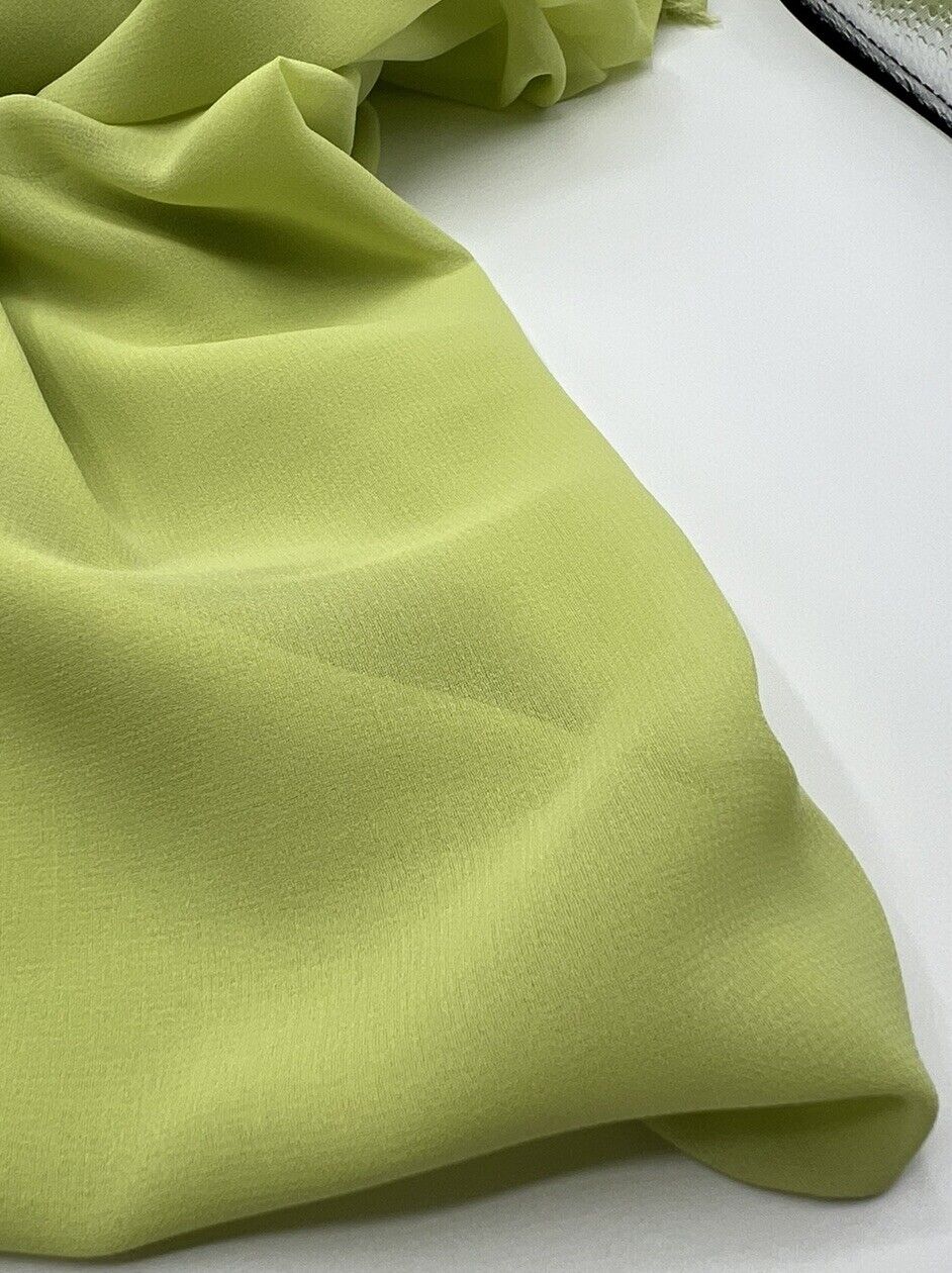 Plain Lime Chiffon Sheer Dress Bridal Fabric