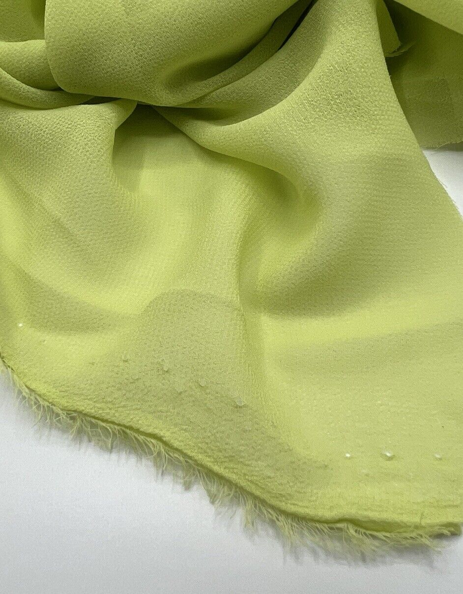 Plain Lime Chiffon Sheer Dress Bridal Fabric