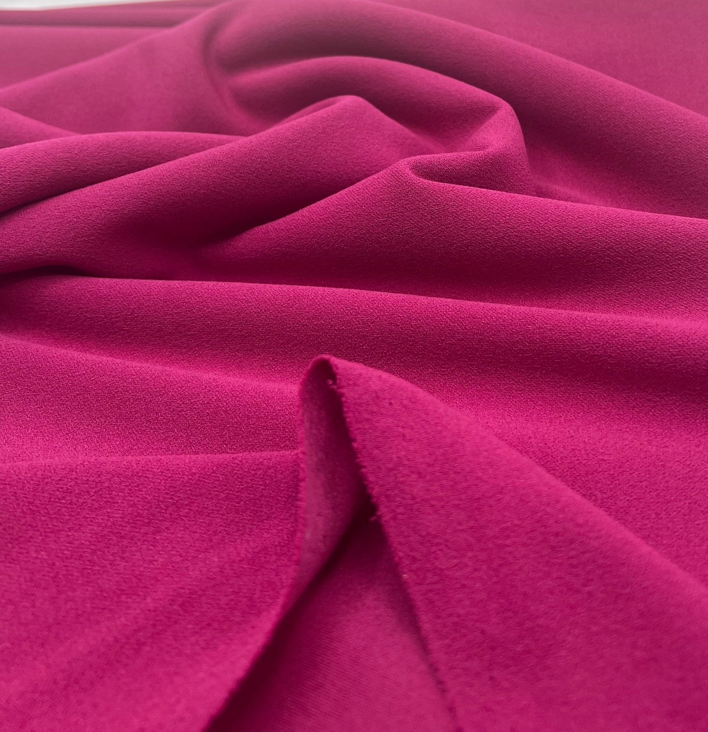 Plain Magenta Scuba Crepe Stretch Jersey Fabric 4 Way Stretch