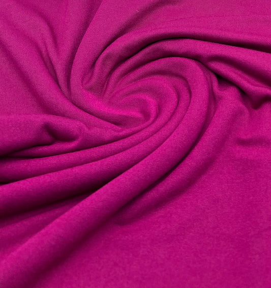 Plain Magenta Viscose Elastane Fabric 4 Way Stretch Jersey